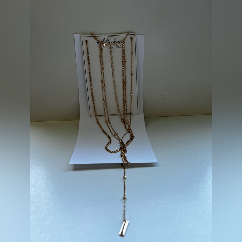 Long gold chain necklace